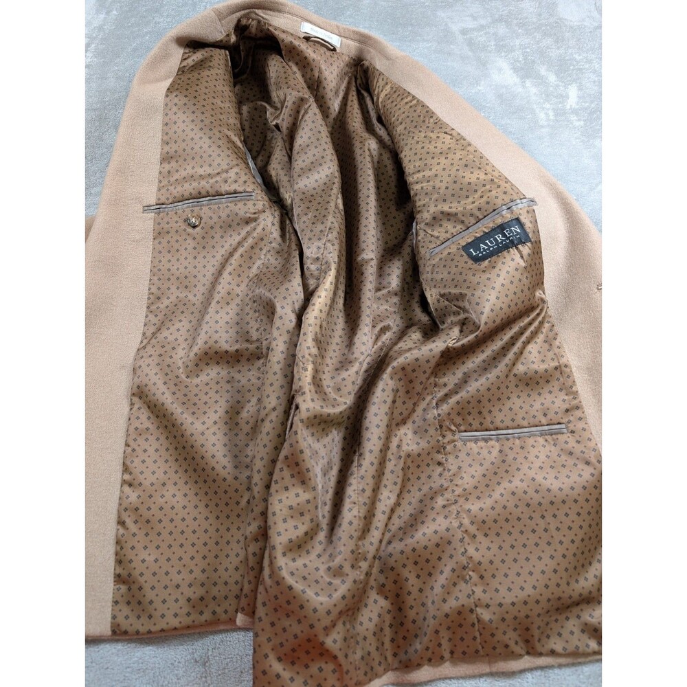Lauren Ralph Lauren Black Label Blazer 36R Tan Wool Silk Cashmere Coat - Picture 7 of 11